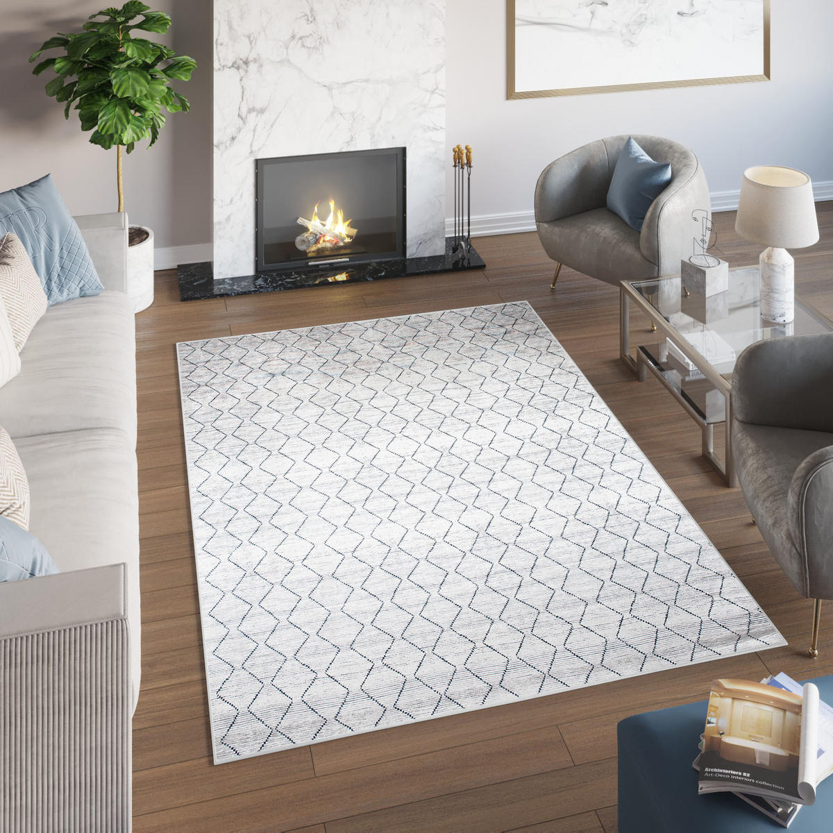 TEPPICH TOSCANA Hellgrau 140/200 cm - Hellgrau, Textil (140/200cm) - Tapiso