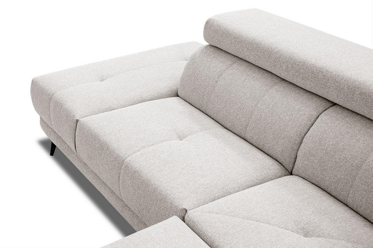 ECKSOFA MORELLO 5-Sitzer, creme - Anthrazit/Schwarz, Holzwerkstoff/Textil (158/269cm) - Courtois Laville