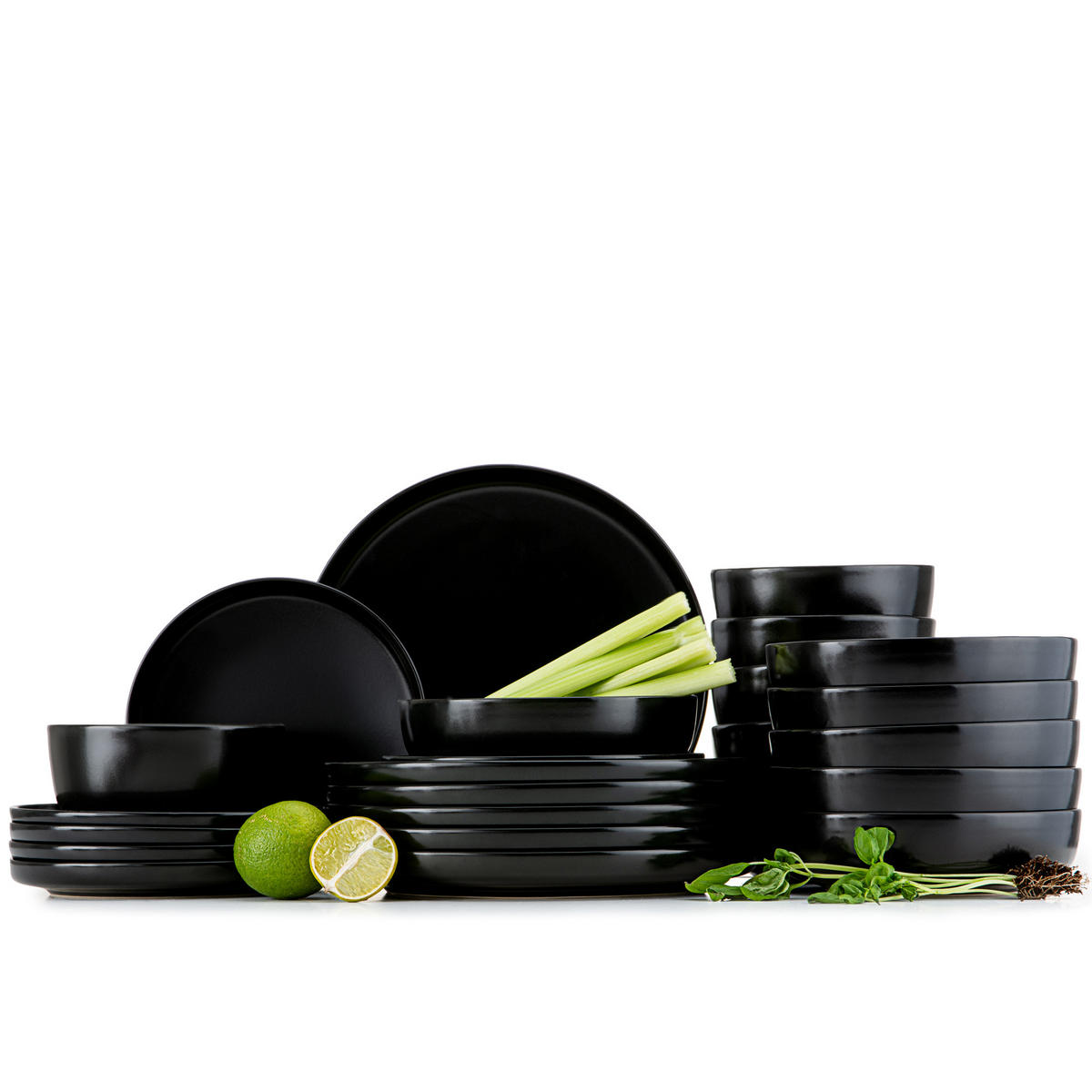 KOMBISERVICE VICTO 6 Personen 24-tlg - Schwarz, Keramik (27/2/27cm) - KONSIMO®