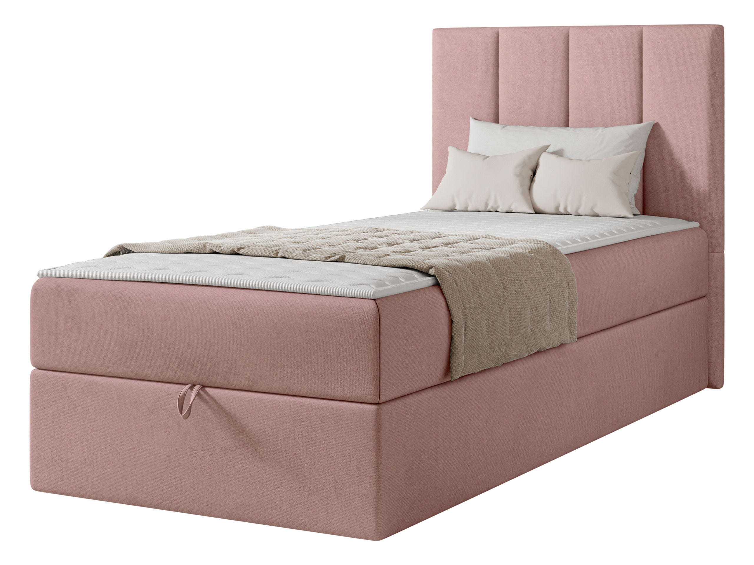 BOXBETT Rebos Single - H3 - Rosa, Holz/Textil (100/200cm) - MIRJAN24