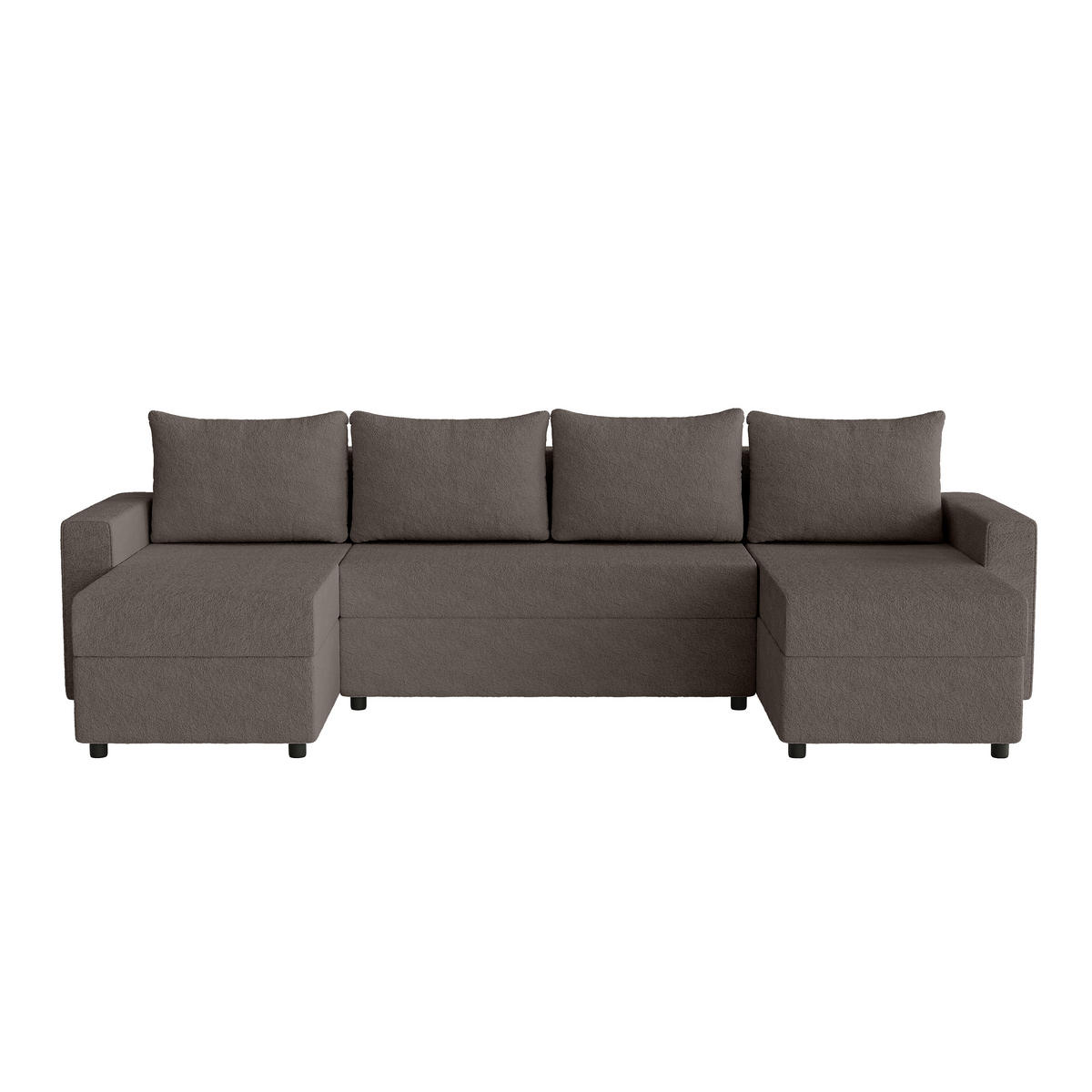WOHNLANDSCHAFT Goka Lux U mit Schlaffunktion, Braun - Braun, Textil (298/72/146cm) - Fedve