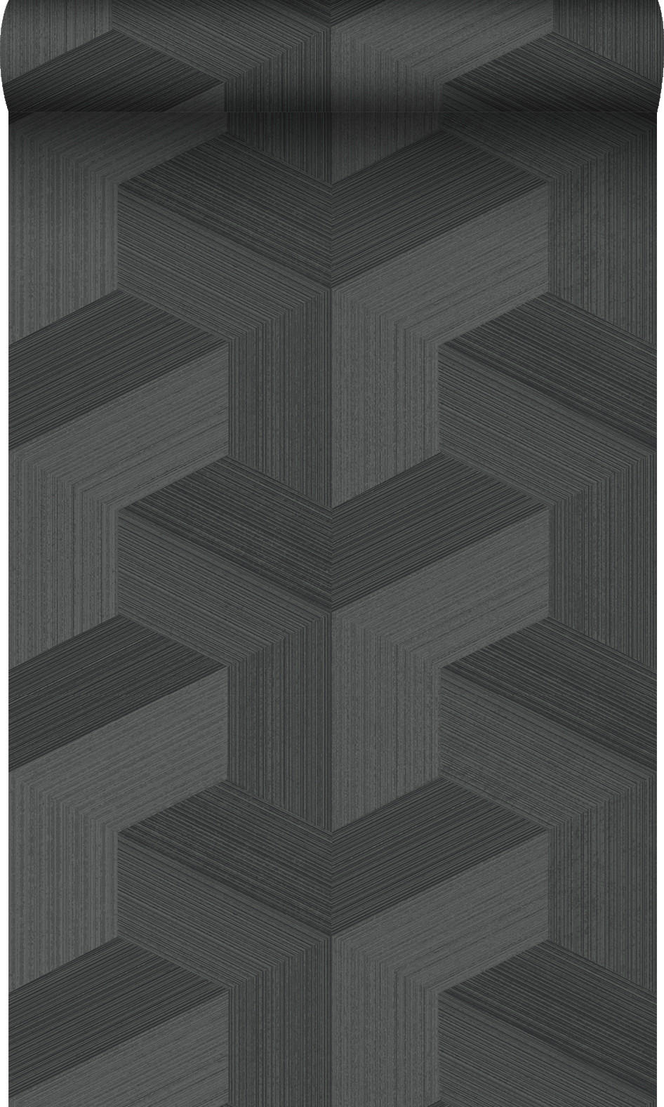 TAPETE 3D-Muster 53 cm x 10.05 m - Schwarz, Papier (53/1000cm) - Origin Wallcoverings