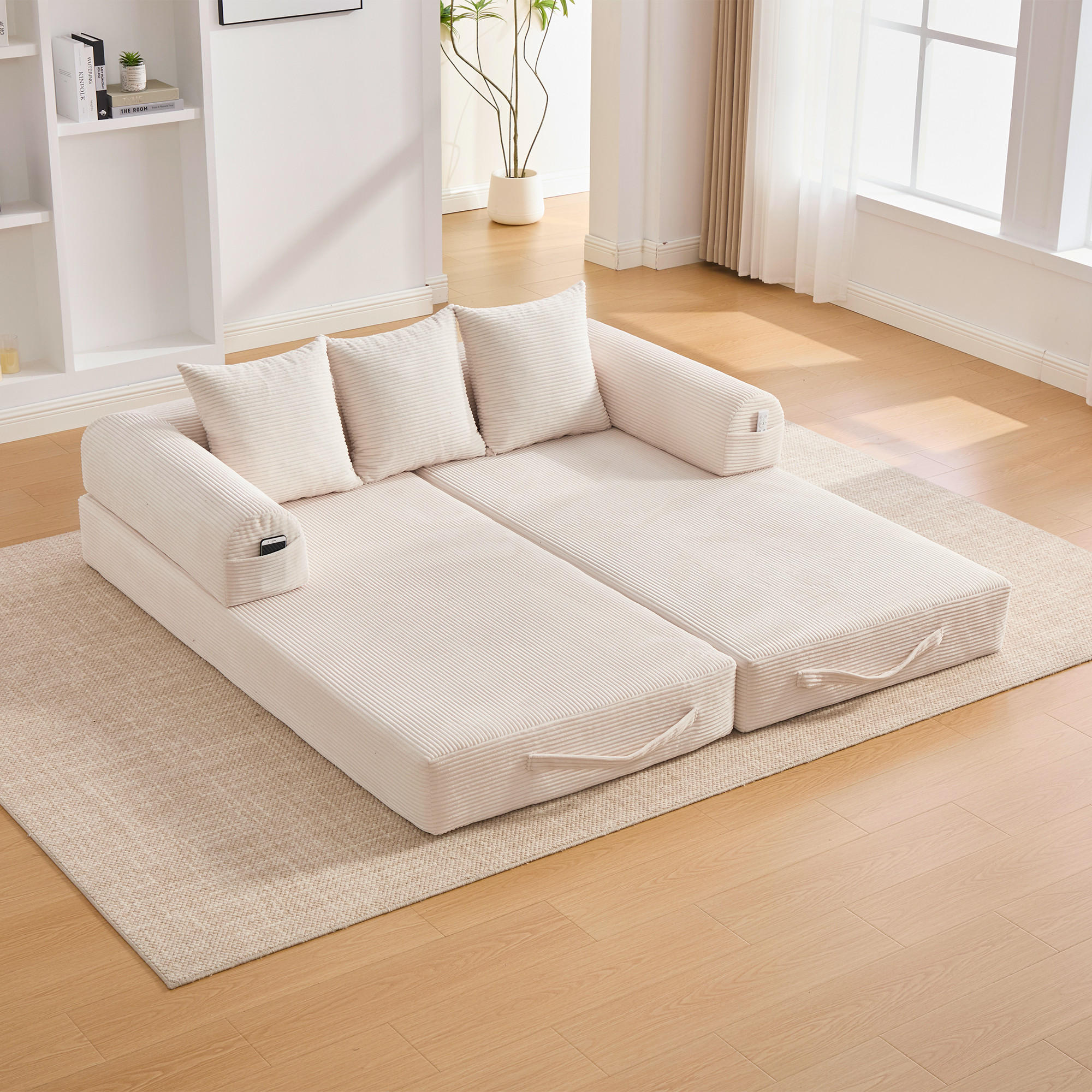 ComfortXL Schlafsofa Beige 200x67x94 cm