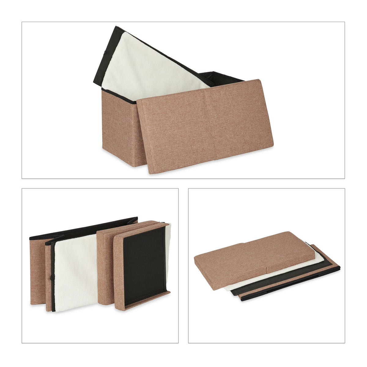 KATZENHÖHLE - Hellbraun, Holzwerkstoff/Textil (74.5/38.5/37cm) - Relaxdays