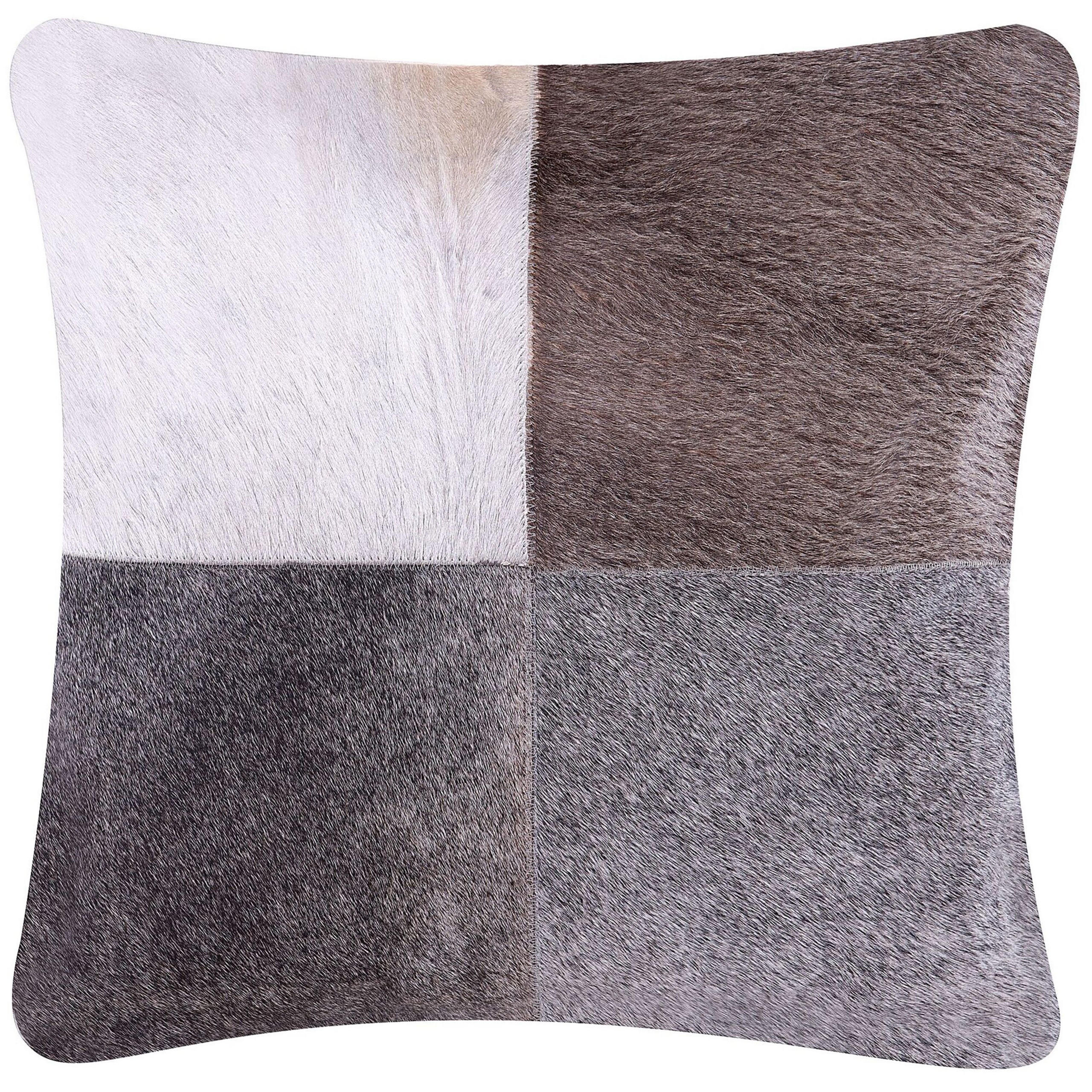 DEKOKISSEN Dunkelgrau 45/45 cm Nellad - Dunkelgrau, Leder (45/45cm) - Beliani
