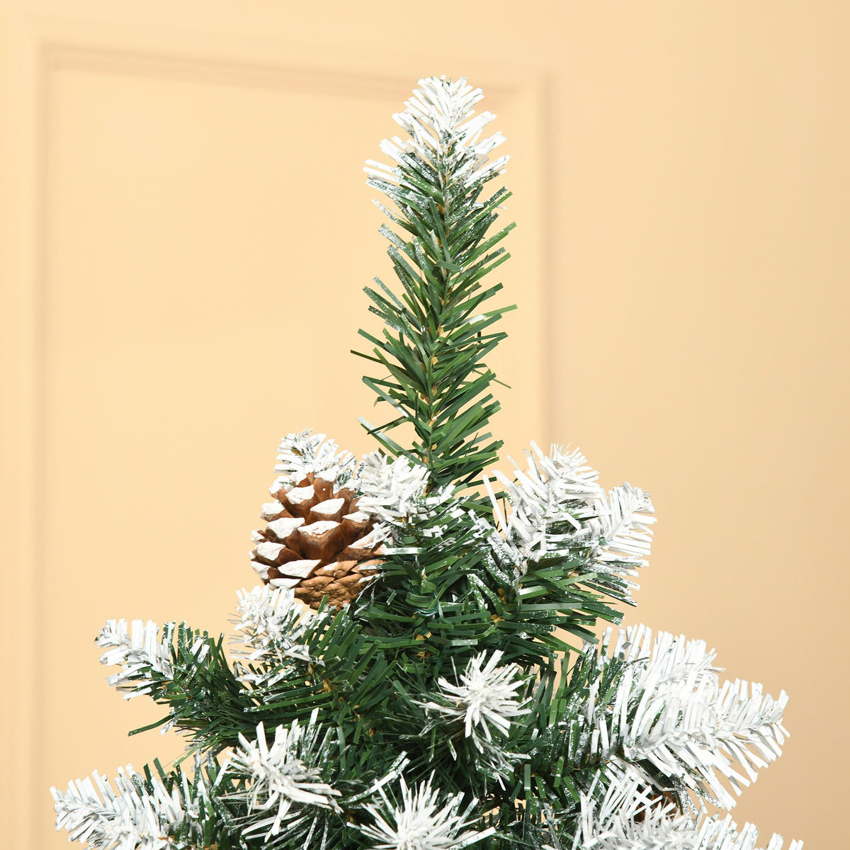 KÜNSTLICHER Weihnachtsbaum, 180 cm Christbaum mit Kunstschnee, Indoor - Grün, Kunststoff/Metall (180cm) - HOMCOM