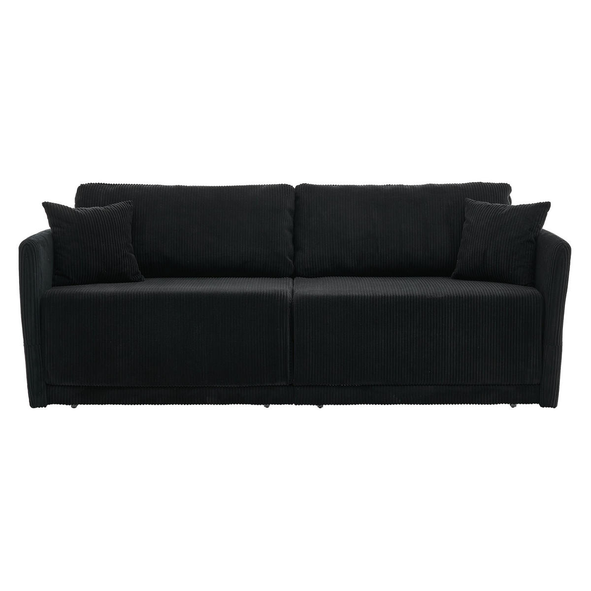 SOFA mit Schlaffunktion 182 cm Schwarz - Schwarz, Metall (182/84/88cm) - Meubliv