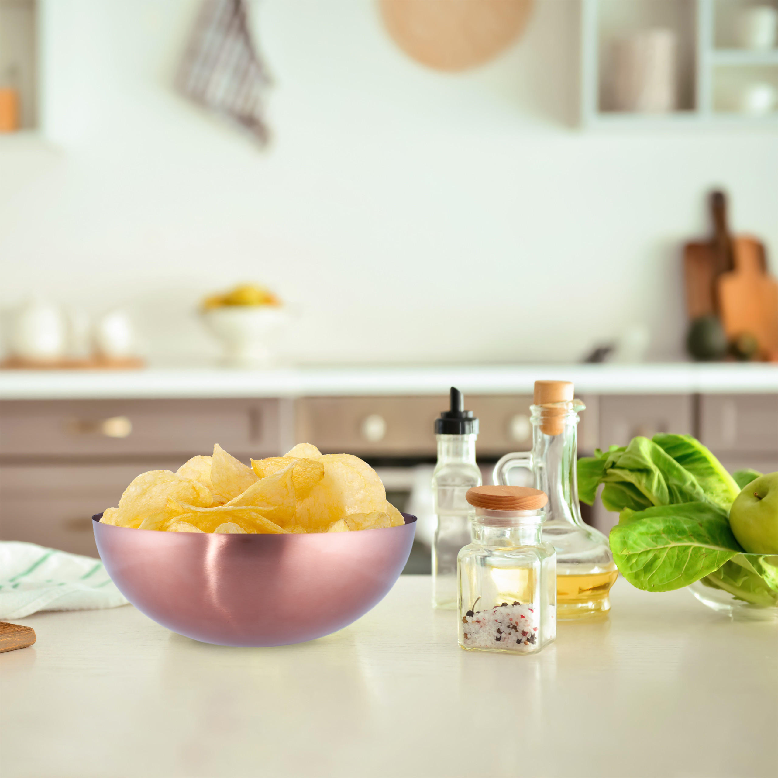 SALATSCHÜSSEL - Kupferfarben, Metall (31.5/31.5/12cm) - Relaxdays