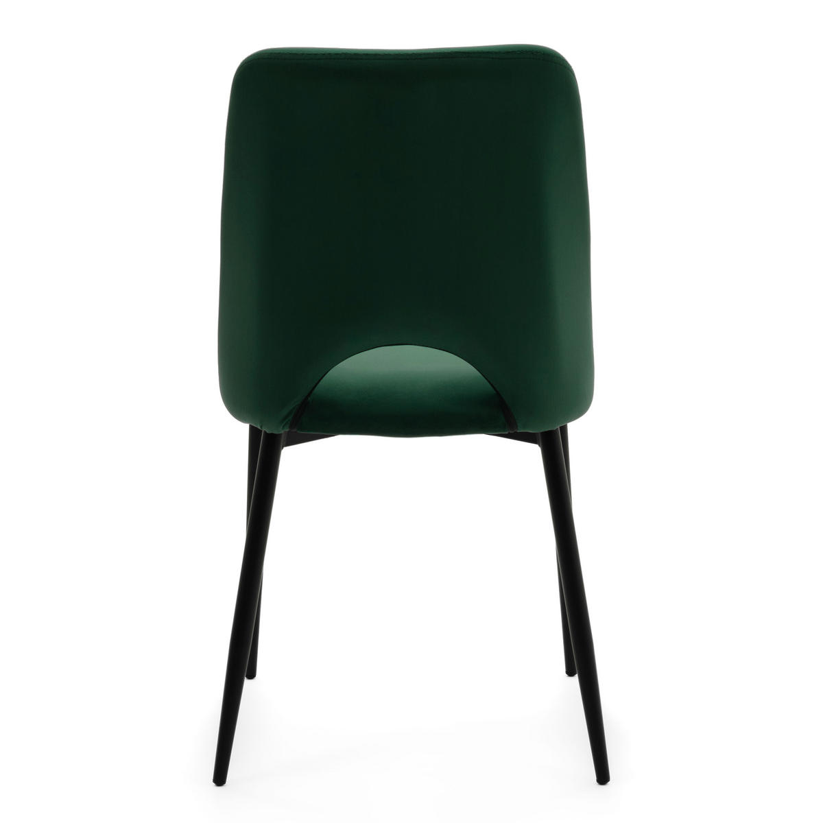 STUHL ORO gepolsterter mit Steppung - grün - Samt Velour - Schwarz/Grün, Textil/Metall (47/91/55cm) - NEW HOME