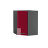 ECKHÄNGESCHRANK Fame-Line Bordeaux Hochglanz 57 cm - Bordeaux/Anthrazit, Holzwerkstoff (57/72/34.1cm) - Vicco