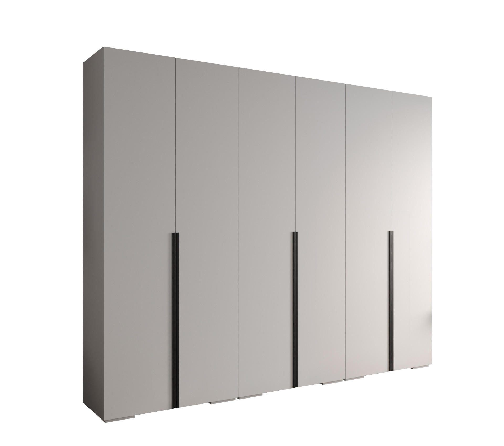 DREHTÜRENSCHRANK 236.7/300/47 6-türig - Schwarz/Weiß, Holz/Metall (300/236.7/47cm) - MÖBEL KRYSPOL