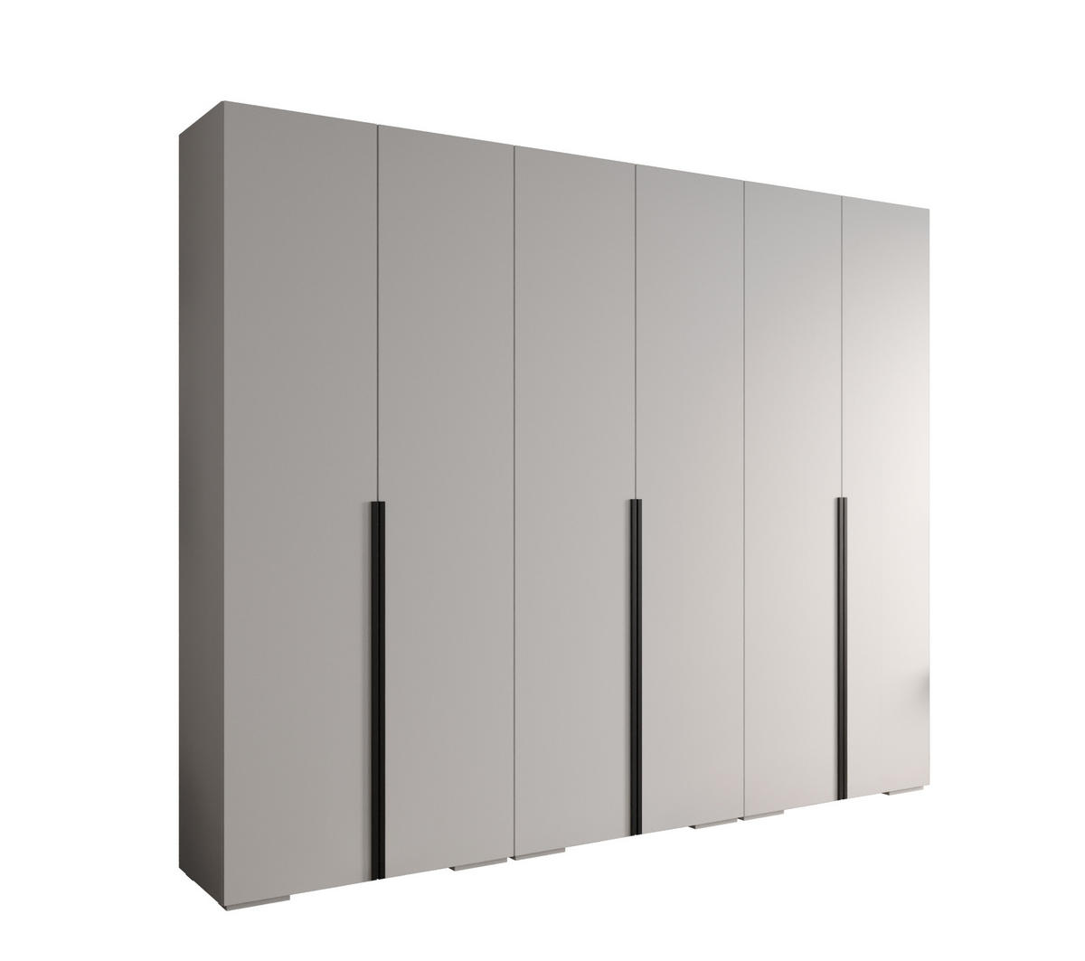 DREHTÜRENSCHRANK 236.7/300/47 6-türig - Schwarz/Weiß, Holz/Metall (300/236.7/47cm) - MÖBEL KRYSPOL