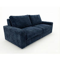 2-SITZER-SOFA Isola mit Schlaffunktion Cordbezug Dunkelblau - Dunkelblau, Textil (200/81/100cm) - KS Home Concept