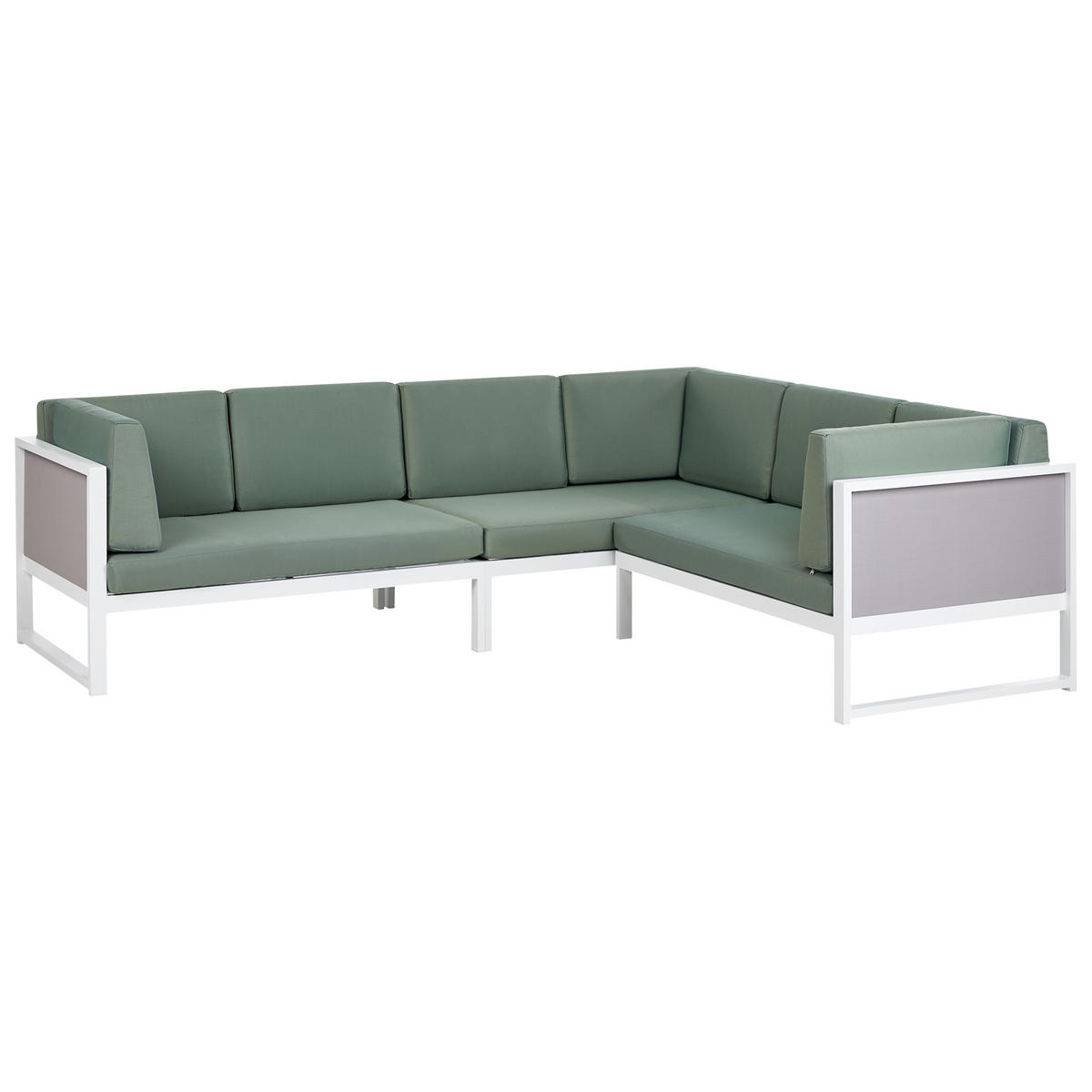 LOUNGE-SET Aluminium Grün Castella - Weiß/Grau, Metall - Beliani