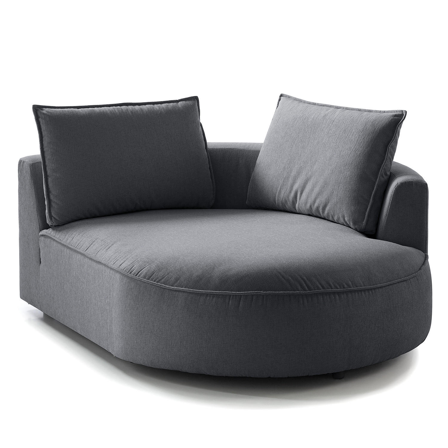 OTTOMANE - modular - Schwarz/Grau, Kunststoff/Textil (126/82/154cm) - home24