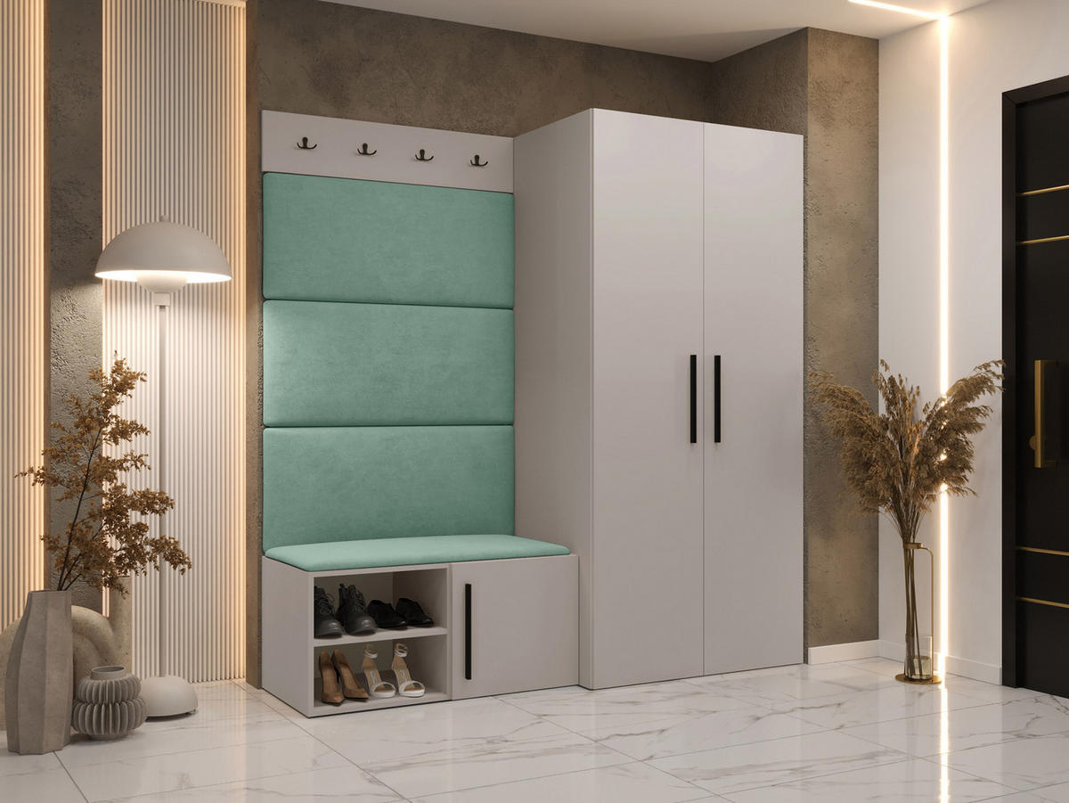 GARDEROBEN-SET Medi I - Kaschmir/Schwarz, Holzwerkstoff/Kunststoff (80/191/50cm) - MIRJAN24