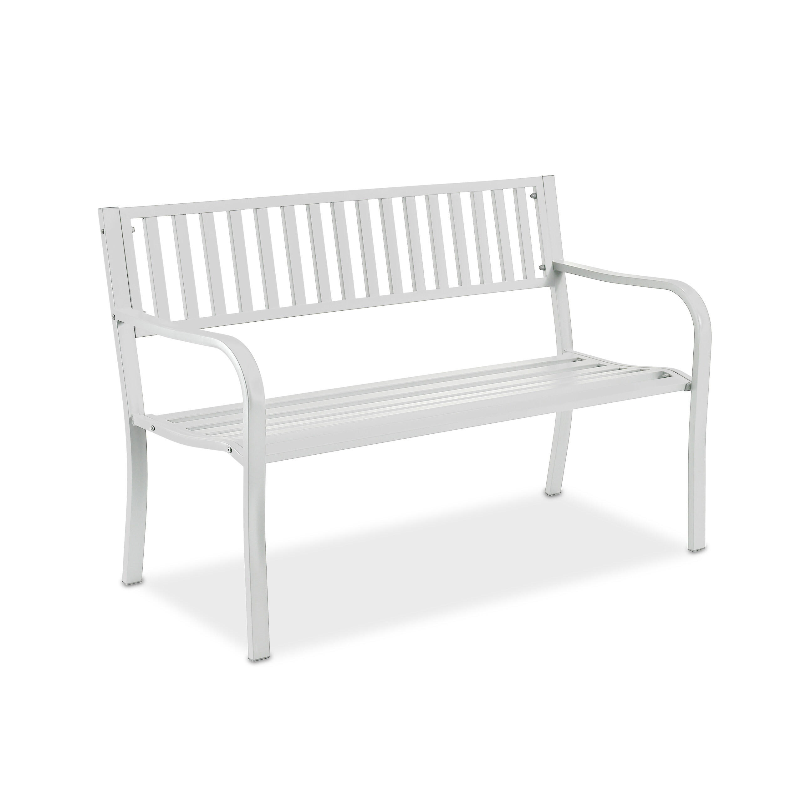 GARTENBANK - Weiß, Metall (127.5/82/59.5cm) - Relaxdays