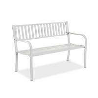 GARTENBANK - Weiß, Metall (127.5/82/59.5cm) - Relaxdays