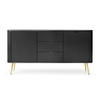 SIDEBOARD Zova Schwarz mit goldenen Beinen 168 cm - Goldfarben/Schwarz, Holzwerkstoff/Metall (168/87/39cm) - Selsey