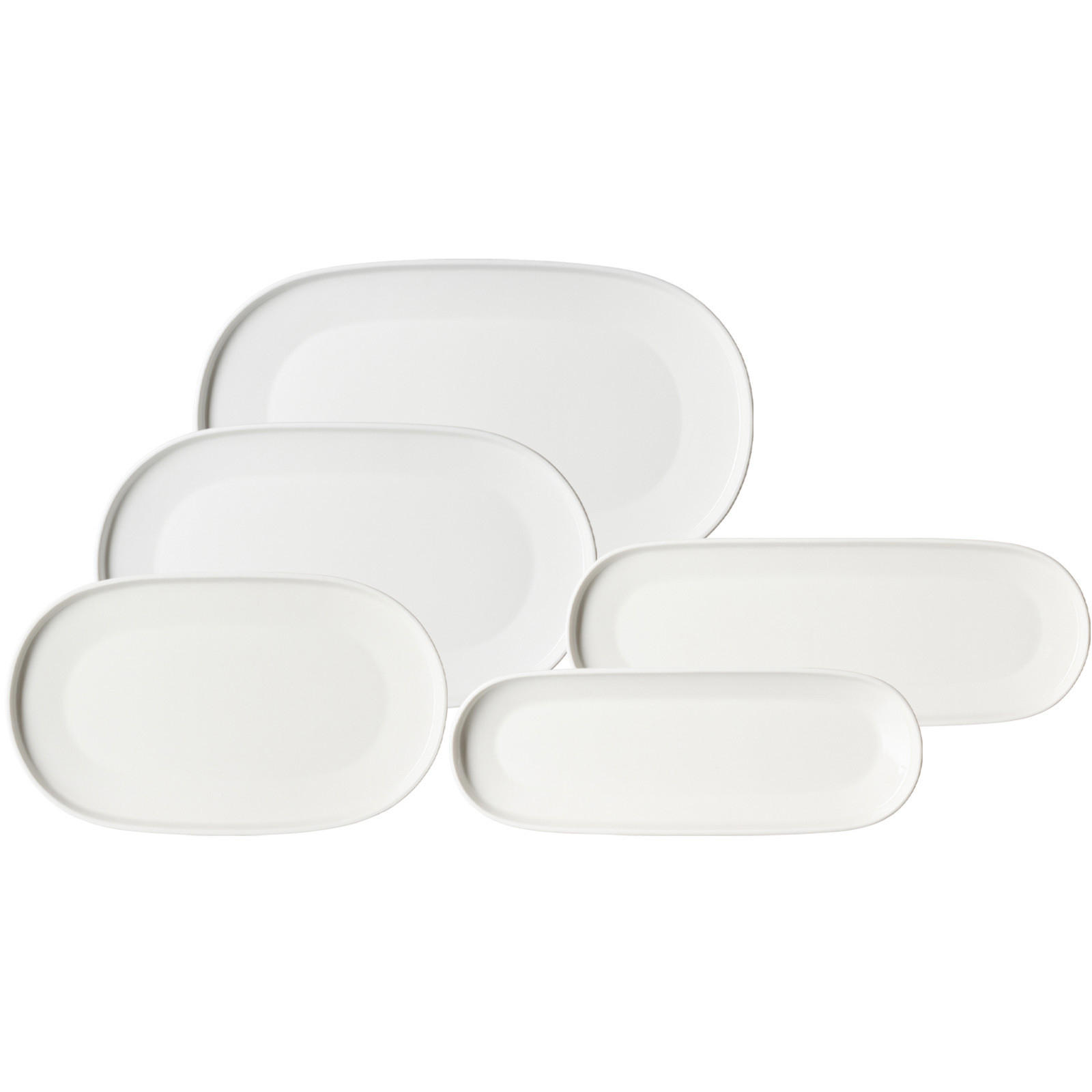 SERVIERPLATTEN-SET Kelly weiß 5er Set - Weiß, Keramik (1/1/1cm) - Ritzenhoff Breker