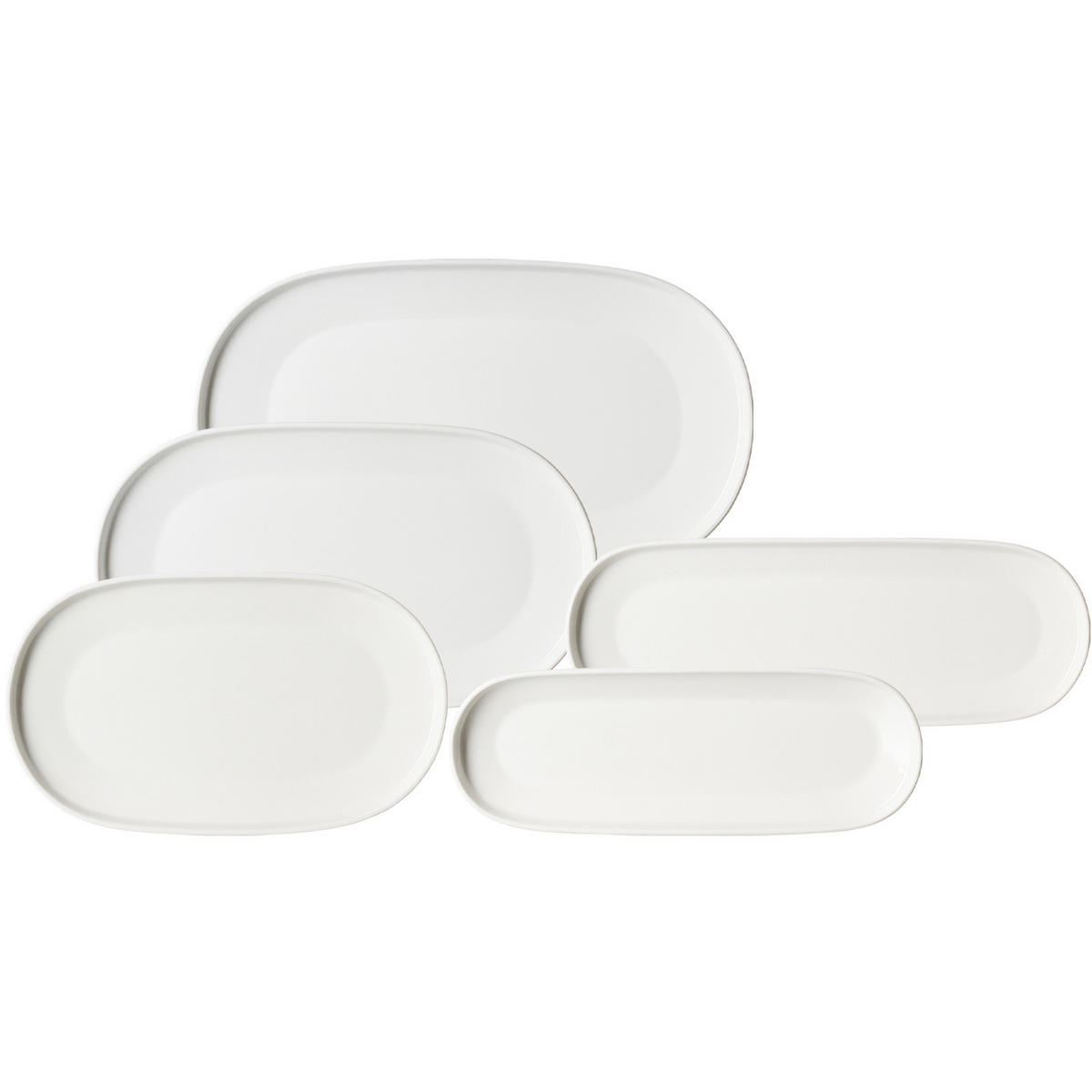 SERVIERPLATTEN-SET Kelly weiß 5er Set - Weiß, Keramik (1/1/1cm) - Ritzenhoff Breker