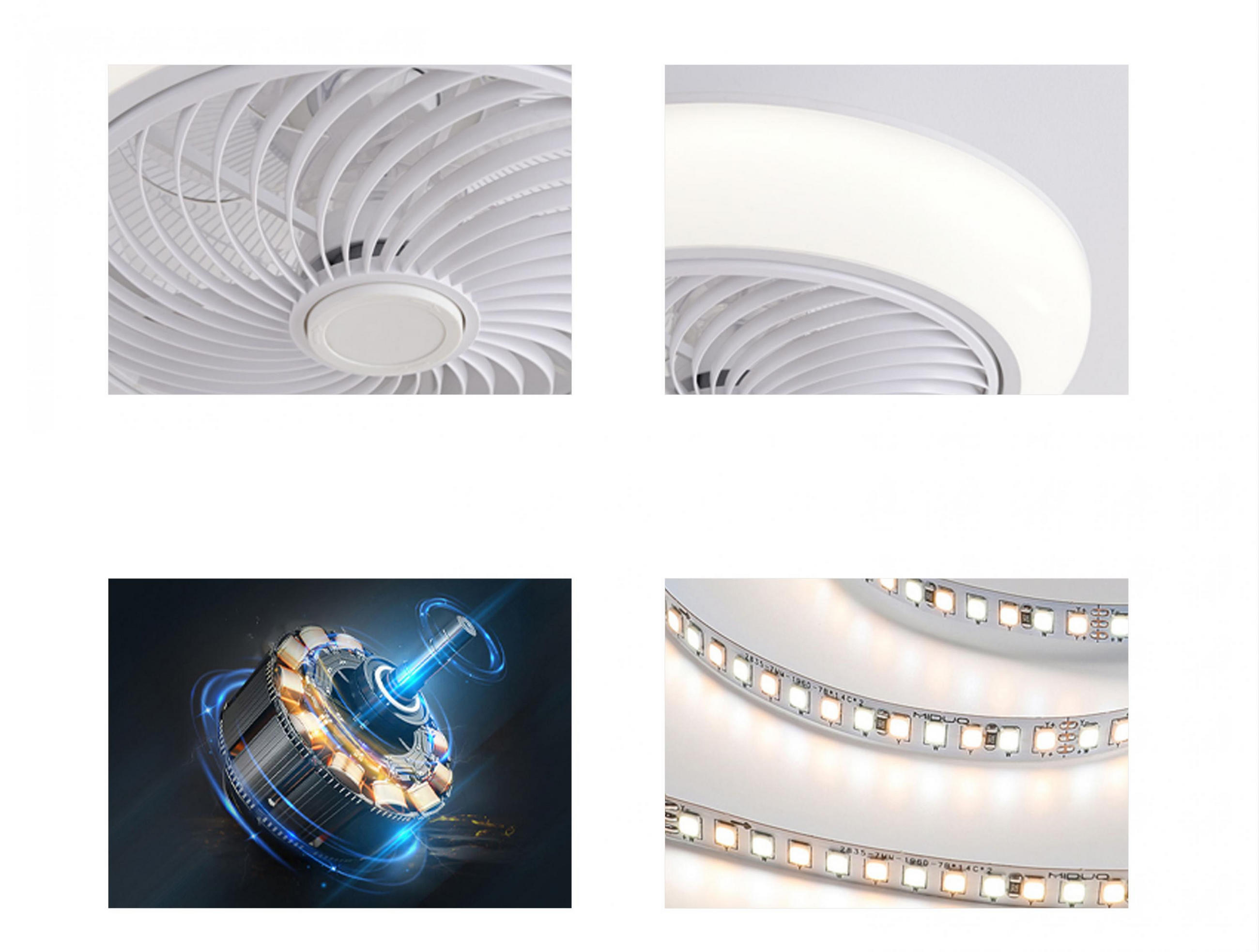 LED-DECKENLAMPE Weiß mit integriertem Ventilator 49 W - Weiß, Kunststoff (46/46/22cm) - Purline