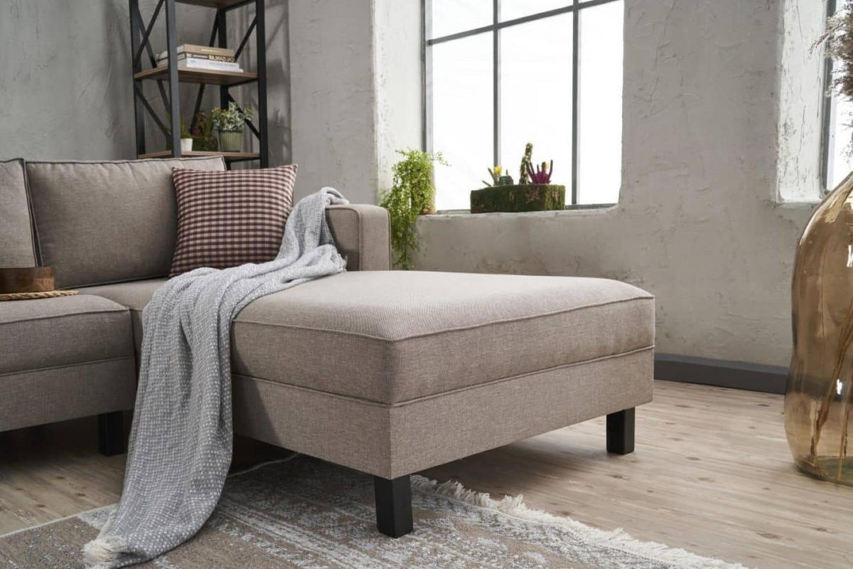 ECKSOFA mit elegantem Leinen-Bezug - Beige/Creme, Buchenholz/Textil (187/258cm) - myHomelando