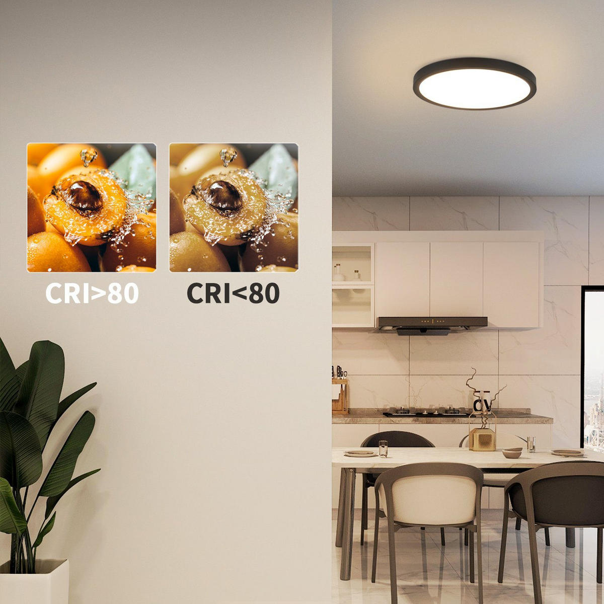LED-DECKENLEUCHTE Berlin 22 cm - Schwarz, Kunststoff (22/22/2.5cm) - Nettlife