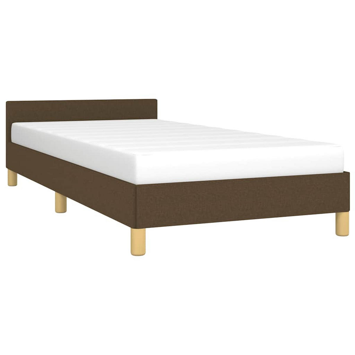 BETTGESTELL Ohne Matratze Dunkelbraun 90/200 Cm Stoff - Braun, Holz (90/200cm) - vidaXL