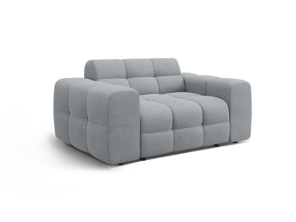 SOFA Kendal aus strukturiertem Stoff platin 2 Sitzplätze - Platinfarben, Textil (156/79/103cm) - Micadoni