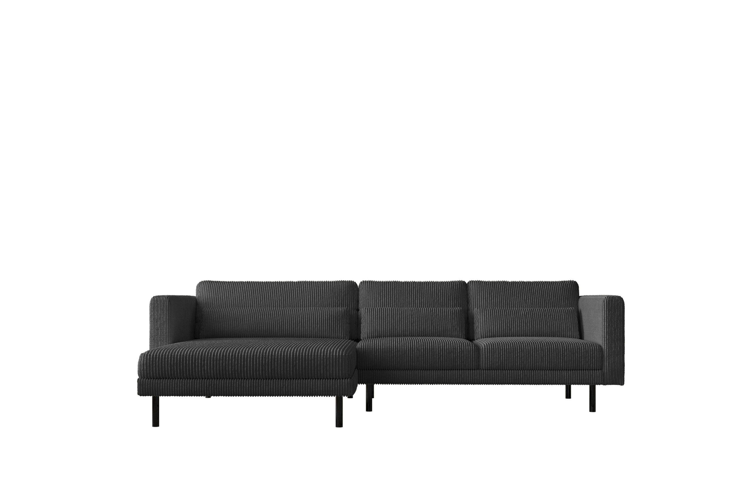 ECKSOFA L-form Dani Stoff Poso Graphit Links - Graphitfarben, Holz (281/174cm) - Kaiser Möbel
