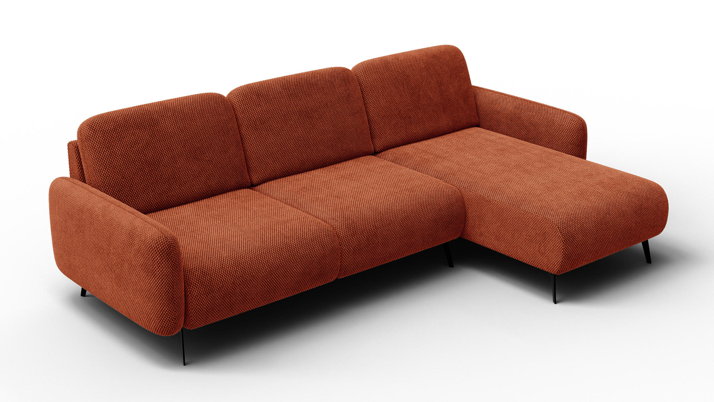 Wozimo Ecksofa Dunkelorange 264x157 cm