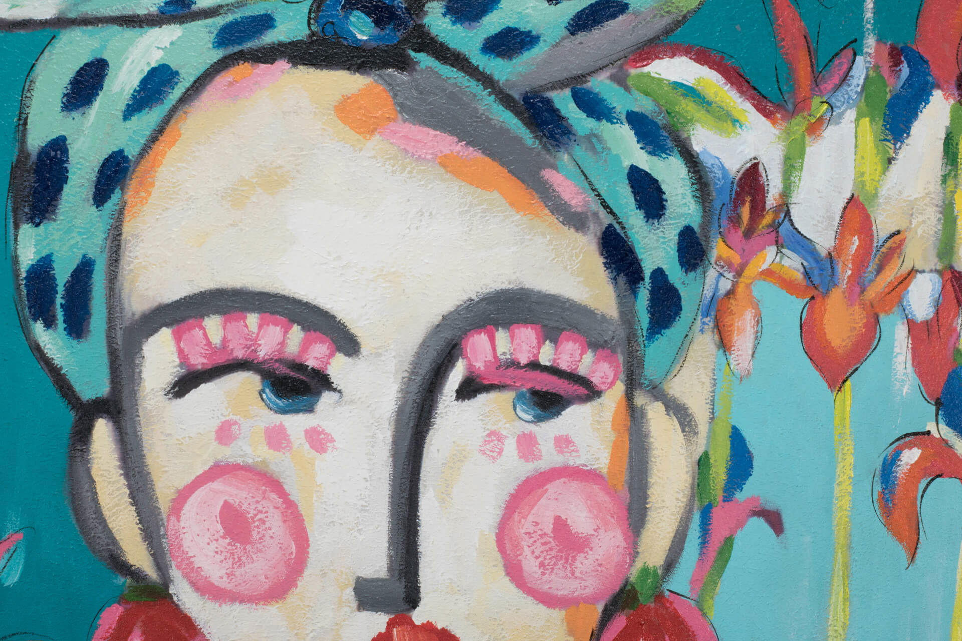 ACRYLBILD HANDGEMALT 60/90 cm - Blau/Pink, Holz/Textil (1.3/90cm) - KUNSTLOFT