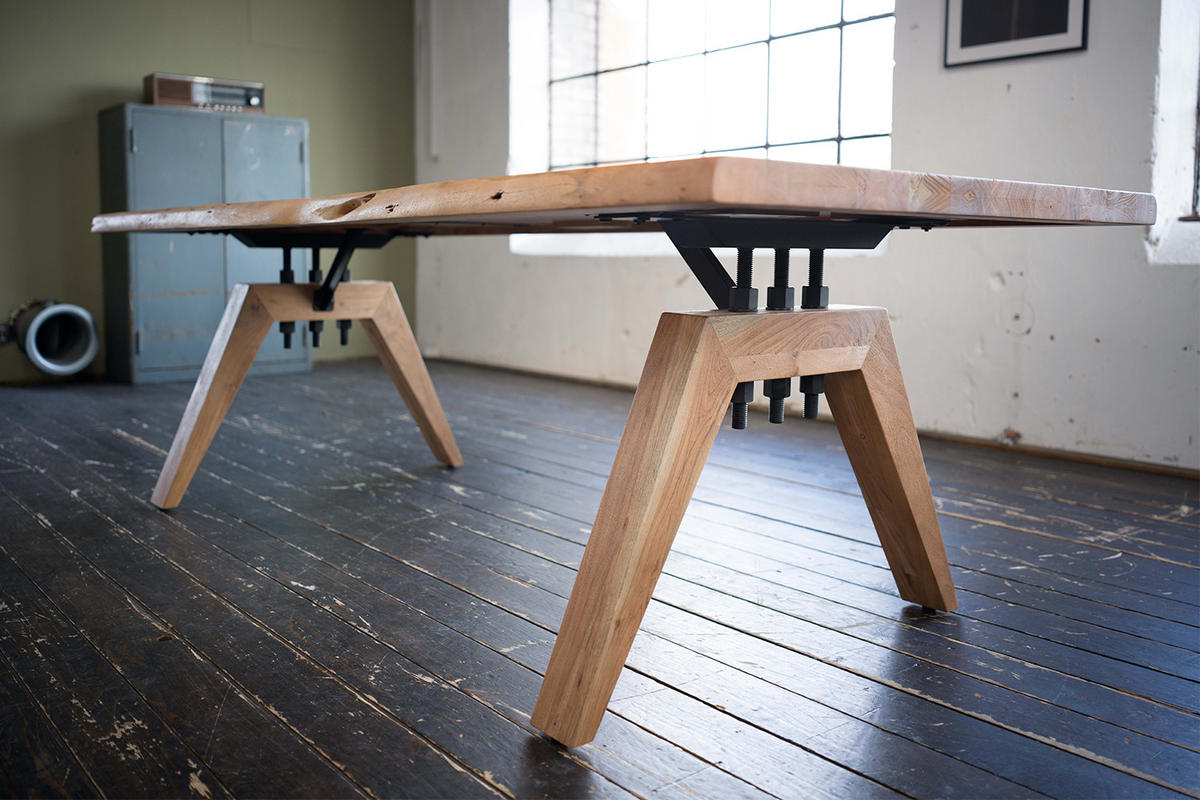 ESSTISCH MIT BAUMKANTE WOODY Braun Akazie - Schwarz/Braun, Akazienholz/Holz (240/100/78cm) - KAWOLA