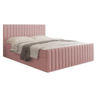 BOXBETT Tirulo Fix - H3 - Hellrosa/Schwarz, Holzwerkstoff/Kunststoff (140/200cm) - MIRJAN24