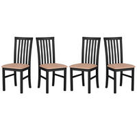 ESSZIMMERSTUHL 4x "Milano 1", schwarz, zetta 292 - Beige/Weiß, Holz (43/95/40cm) - Leaf Design