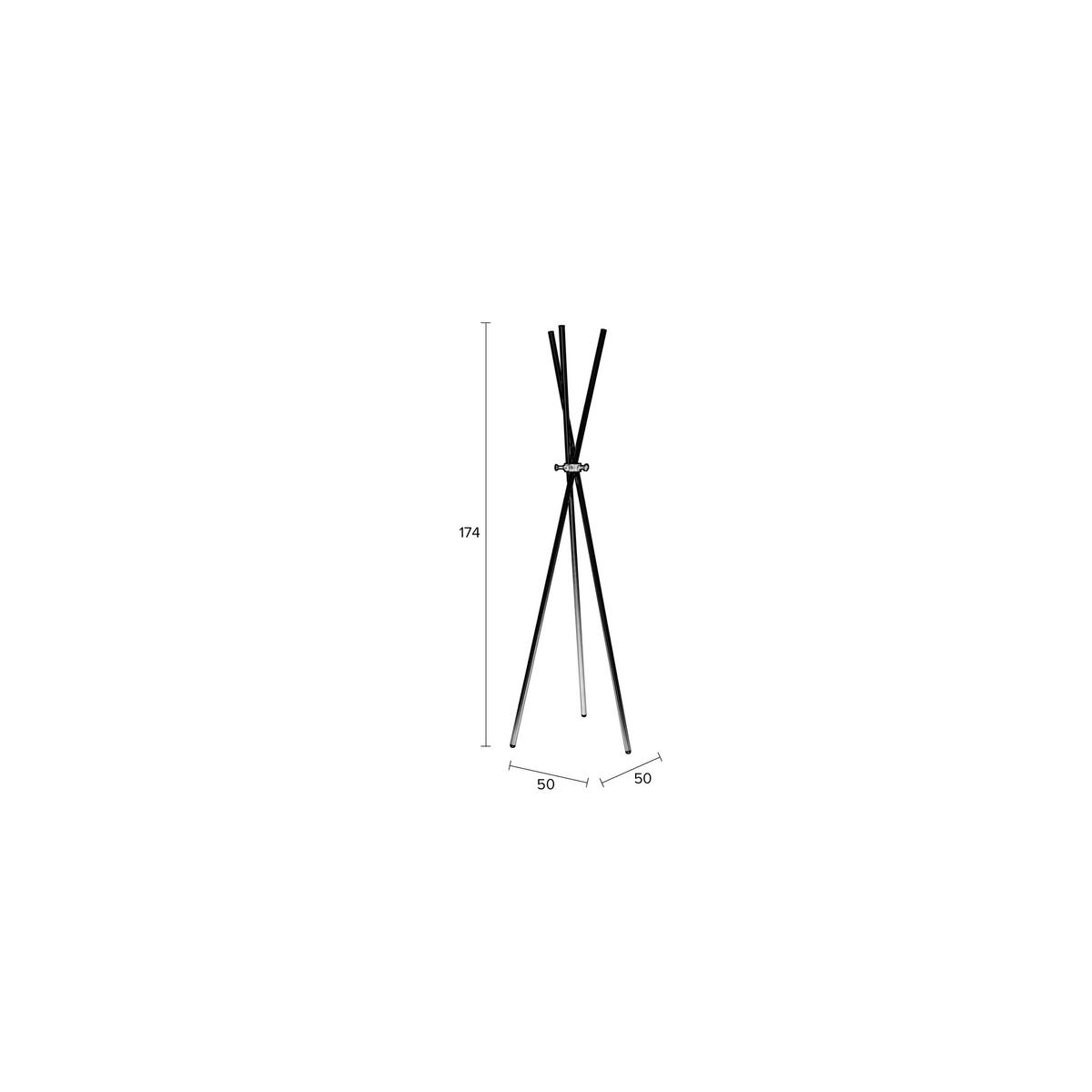 GARDEROBESTÄNDER Darwin Schwarz - Schwarz, Metall (44/174/51cm) - Housecraft Living