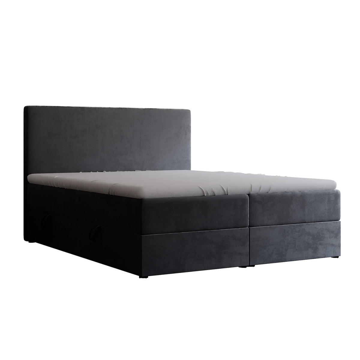 BOXBETT 180x200 cm mit Topper - Dunkelgrau, Holzwerkstoff/Textil (180/200cm) - Idohome