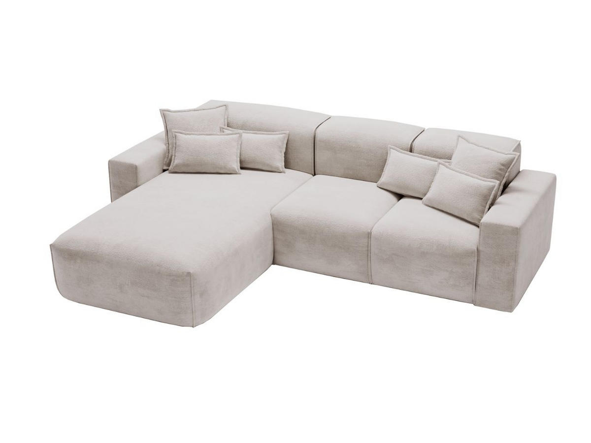 ECKSOFA Leni Hellgrau Links - Hellgrau, Holz/Textil (265/180cm) - Graingold