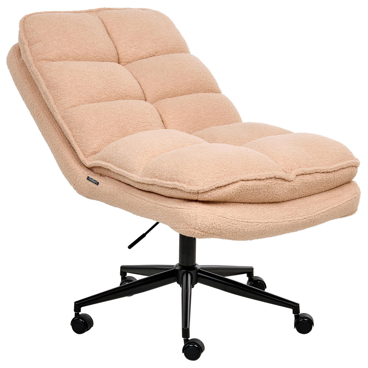 BÜROSTUHL Bouclé Pfirsichrosa Addison - Pink, Textil (56/98/64cm) - Beliani