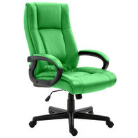 CHEFSESSEL Lederlook Grün - Schwarz/Grün, Kunststoff/Textil (66/106/70cm) - CLP