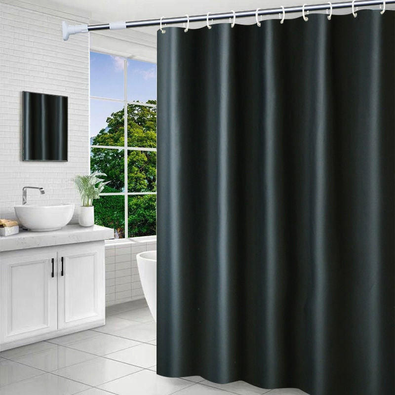 DUSCHVORHANG Schwarz groß breit beschwert schimmelresistent wasserdicht Badewanne - Schwarz, Textil (180/240cm) - MCBOSON