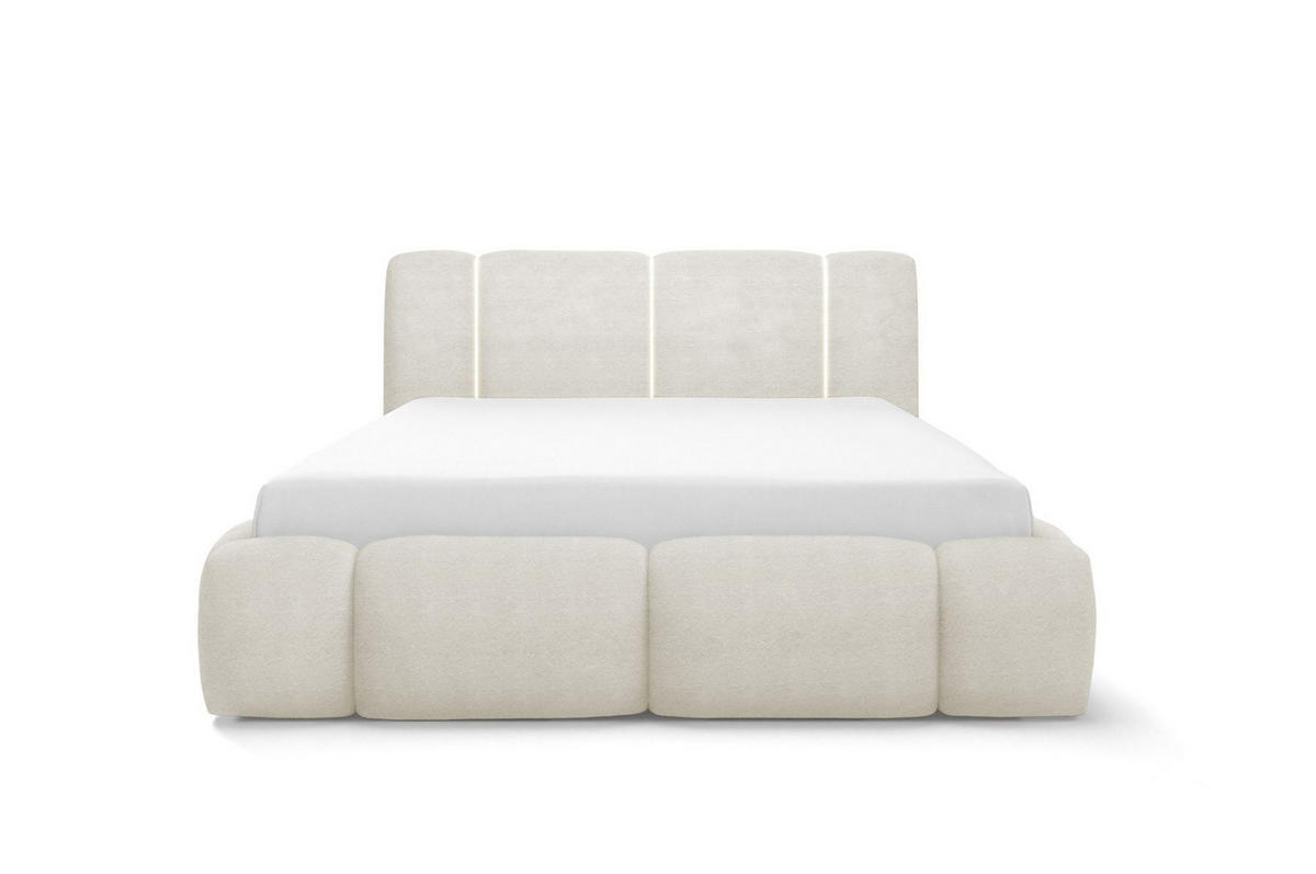 POLSTERBETT Springs - Creme, Holzwerkstoff/Textil (160/200cm) - Fun Möbel