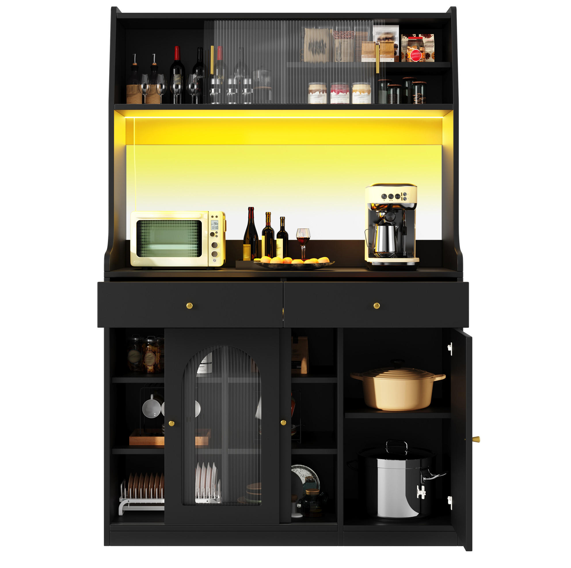 Okmyhome Anrichte Schwarz 40x180x120 cm