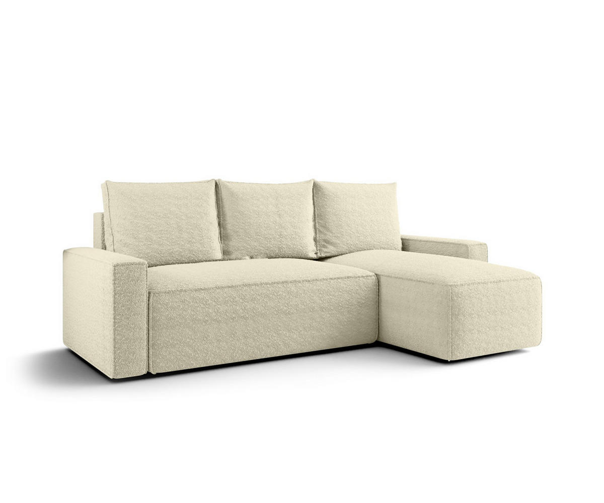 ECKSOFA mit Schlaffunktion SAVIO Quelle 02 Rechts - Ecru, Textil (232/140cm) - Bedante