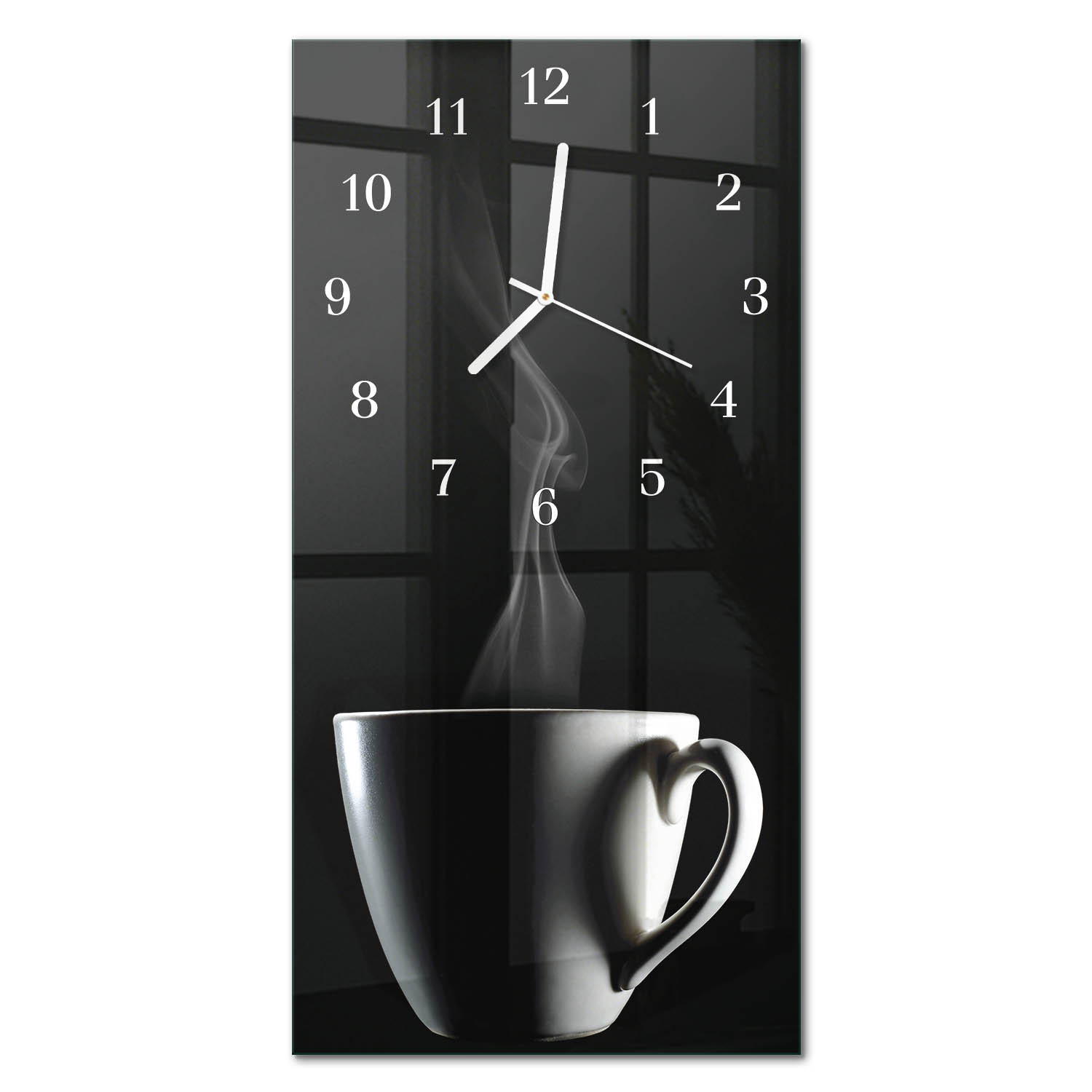 WANDUHR 30x60 cm - Orangen - Schwarz, Glas (30/60/0.4cm) - TULUP