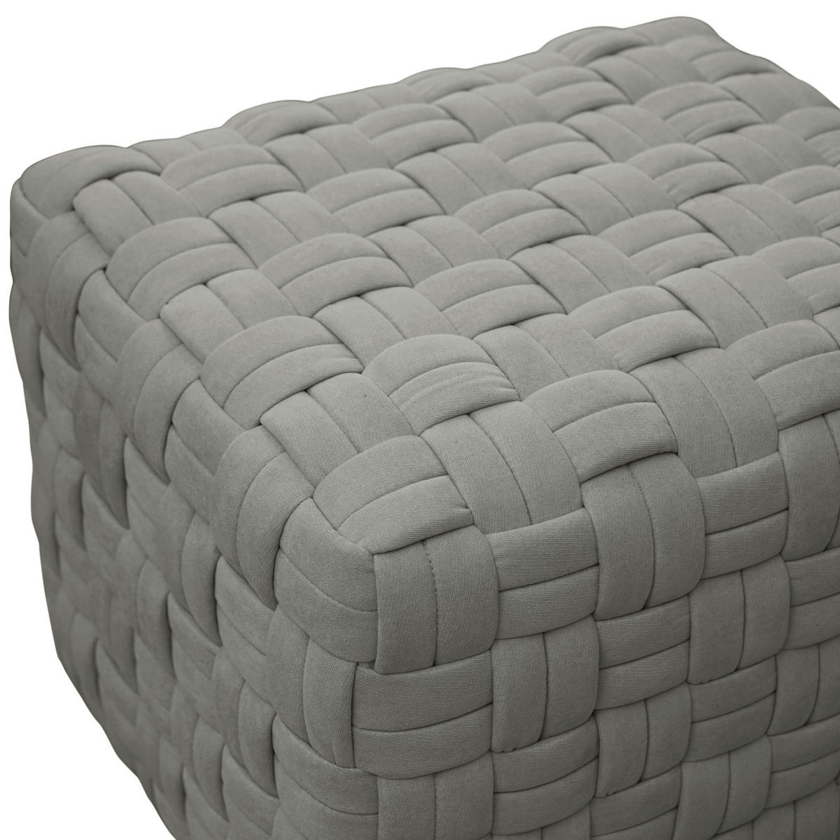 HOCKER POPPY Stoff Grau - Grau, Textil (50/42/55cm) - SVITA