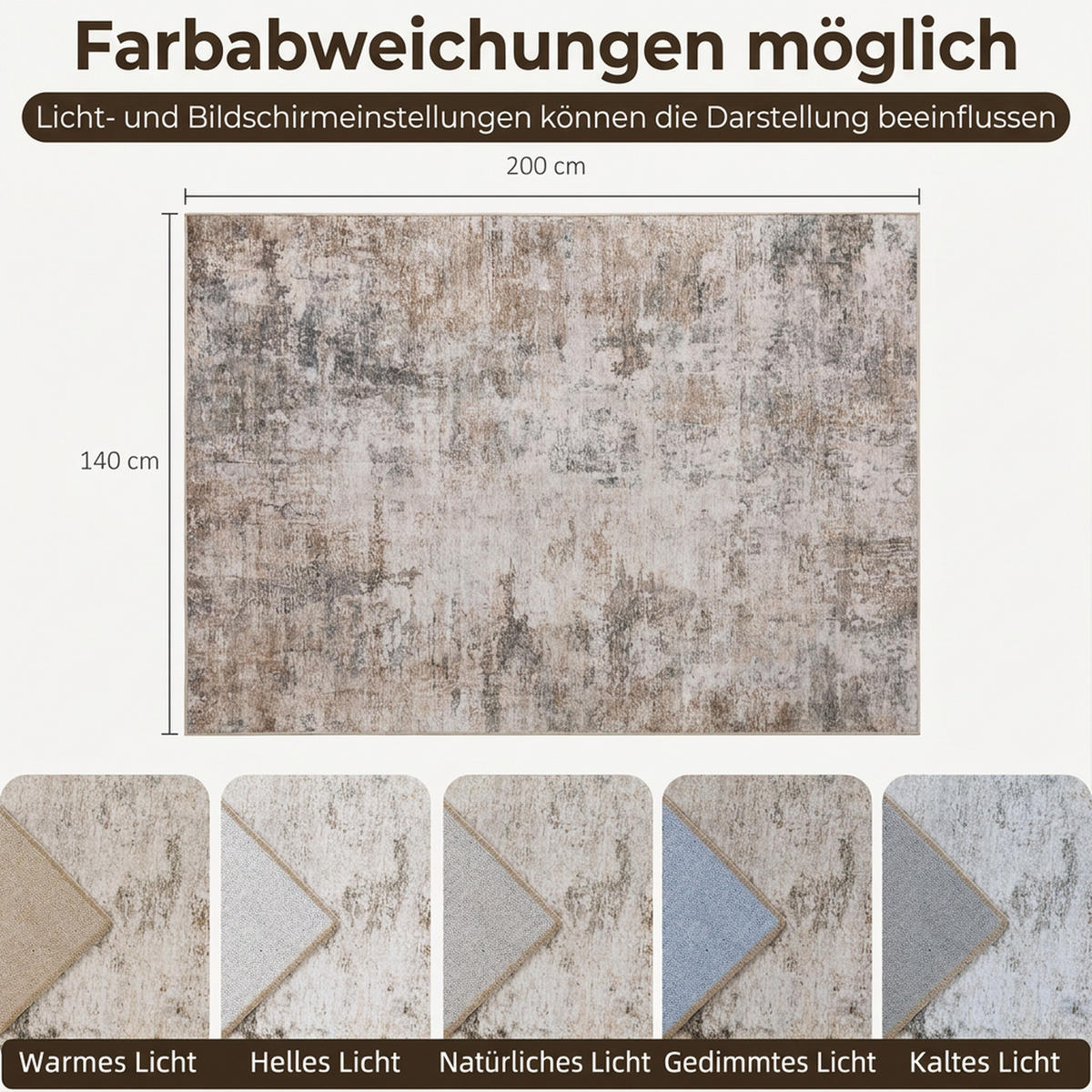 TEPPICH Polyester Braun - Braun, Textil (140/200cm) - HOMCOM