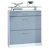 SCHUHSCHRANK Loret Front in Denim - Pastellblau, Holzwerkstoff (89/104/23cm) - Vladon