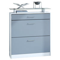 SCHUHSCHRANK Loret Front in Denim - Pastellblau, Holzwerkstoff (89/104/23cm) - Vladon